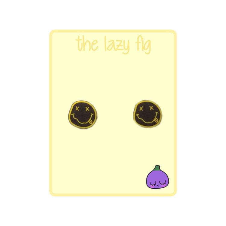 Smiley Gesicht - Nirvana Ihre Wahl Von Bolzen Oder Baumeln Titan Ohrringe von thelazyfig