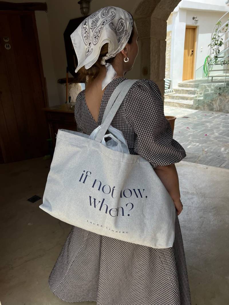 If Not Now When? Tasche Strandtasche Jute Shopper von thelifebarnshop