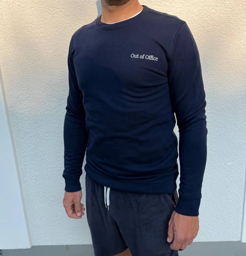 Out Of Office Sweatshirt Unisex - Dunkelblau Bio Baumwolle Blau von thelifebarnshop