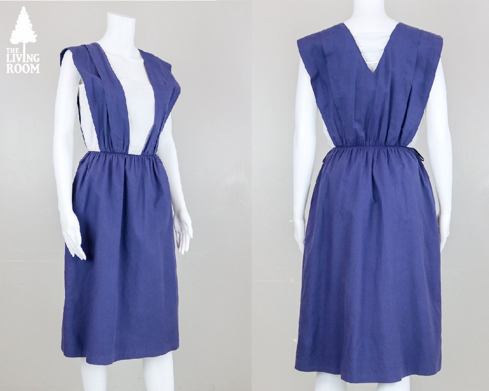 80Er Pflaume & White Sun Kleid von thelivingroomvintage