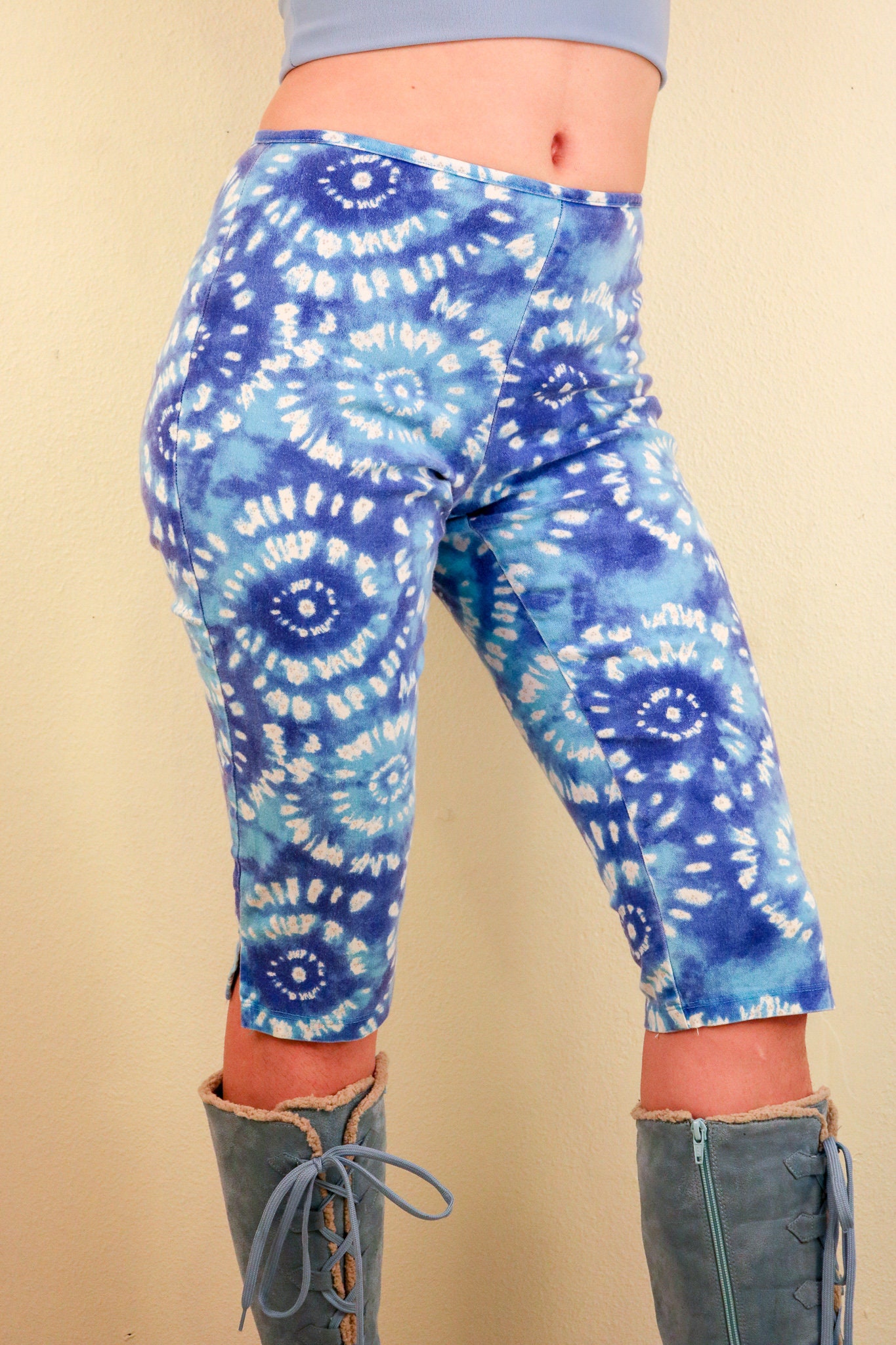 90Er Batik Body-Con Capri Festival Hose von thelivingroomvintage