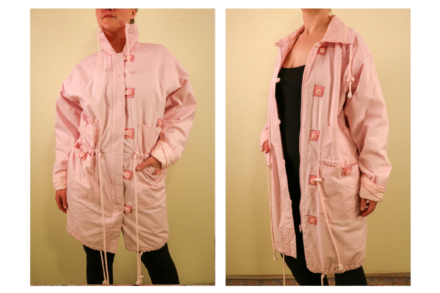 Light Pink Utilitarariskleid Mit Drawssächen Und Lederdetails Vielen Taschen Vintage Nordstroms Brass Plum von thelivingroomvintage