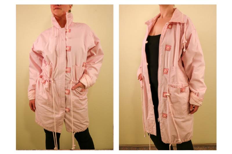 Light Pink Utilitarariskleid Mit Drawssächen Und Lederdetails Vielen Taschen Vintage Nordstroms Brass Plum von thelivingroomvintage