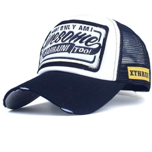 thematys Trucker Cap ‚Awesome‘: Atmungsaktive Baseballcap, 100% Baumwolle, Verstellbar 55-59 cm, Sport, Freizeit, Sommer, Outdoor, Damen & Herren (DE/NL/SE/PL, Alphanumerisch, Einheitsgröße, Style001) von thematys