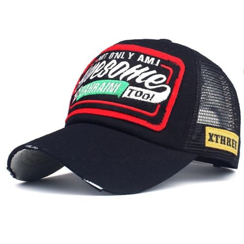 thematys Trucker Cap ‚Awesome‘: Atmungsaktive Baseballcap, 100% Baumwolle, Verstellbar 55-59 cm, Sport, Freizeit, Sommer, Outdoor, Damen & Herren (DE/NL/SE/PL, Alphanumerisch, Einheitsgröße, Style008) von thematys