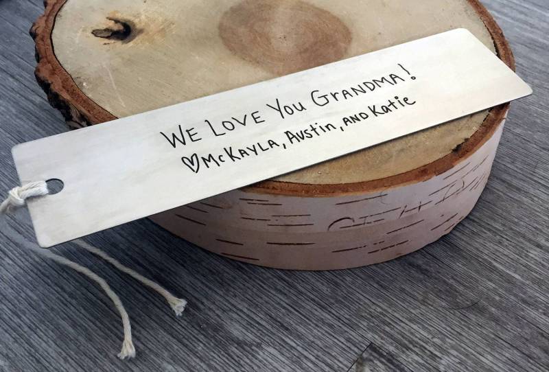 Handschrift Buchmarke Personalisiert Oder Schrift Graviert Geschenk Ehemann Oma Bruder Schwester Vater Sohn Ihn Guy Girl Tochter von themomandpopgiftshop