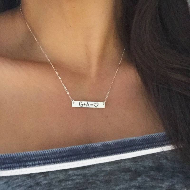 Personalisierter Schriftschmuck Silber Bar Halskette Schmuck Personalisiertes Weihnachtsgeschenk Sentimentales Einzigartiges Handgeschriebenes von themomandpopgiftshop