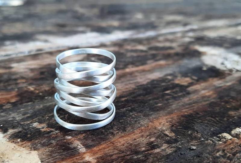 Breiter 925 Silber Wickelring/Silberring Rüstung Ring von theophanojewel