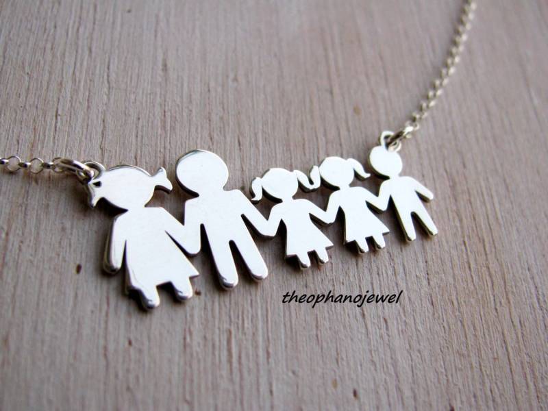 Familien Halskette - Mutter/Vater Kinder Anhänger Personalisierter Muttertagsgeschenk Familien Halskette - Mutter/Vater Kinder Anhänger Personalisierter Muttertagsgeschenk von theophanojewel