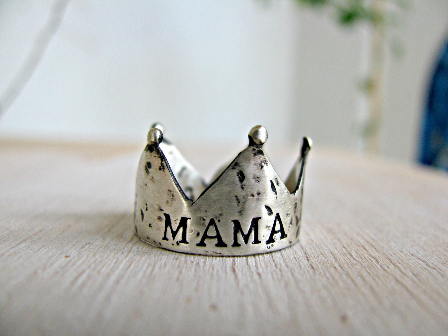 Mama - Schwarzer Oxidierter Kronenring, Oben Knuckle Ring, Tiara Schwarzer Silber Midi Chevalier Prinzessin 925 Sterling Band von theophanojewel