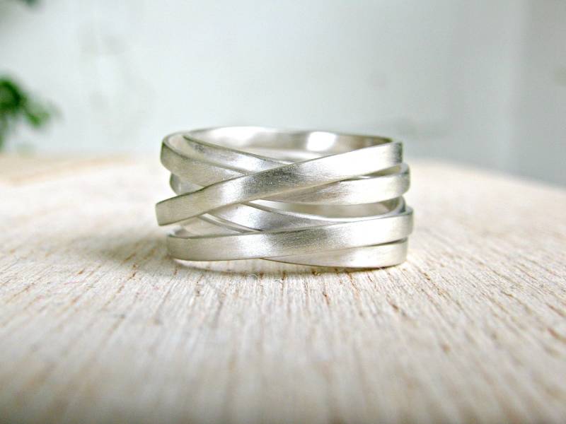 Weit Silber Verpackungs-Ring, Zeigefinger-Ring von theophanojewel