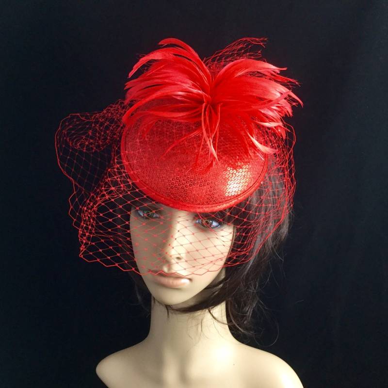 Roten Fascinator, Womens Tea Party Hut, Kirche Derby Fancy Champagner Goldhut, Hochzeit Hut Roten Fascinator, Womens Tea Party Hut, Kirche Derby Fancy Champagner Goldhut, Hochzeit Hut von theoriginaltree