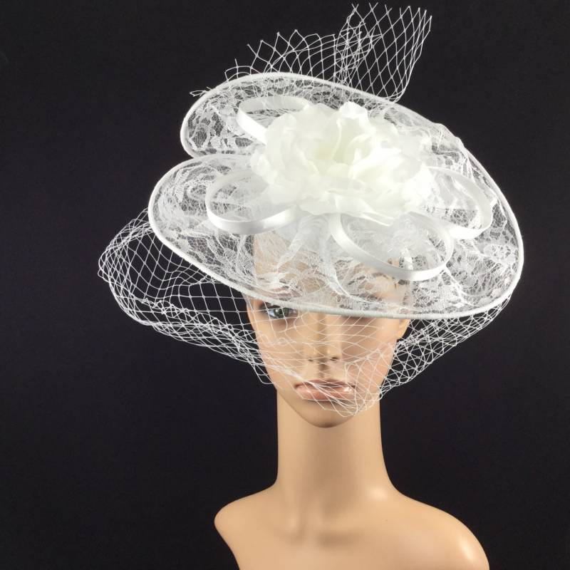 Weiße Spitze Fascinator Mit Verhüllung Und Rose, Weiße Hochzeit Schwarz Beerdigung Weiße Spitze Fascinator Mit Verhüllung Und Rose, Weiße Hochzeit Schwarz Beerdigung von theoriginaltree