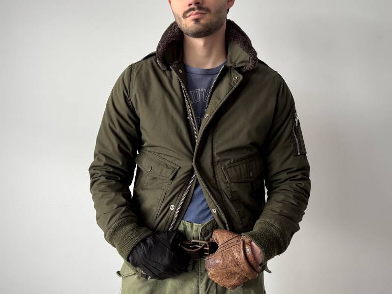 Herren Schott Usaf Type-U Khaki Bomberjacke von thepuregarb