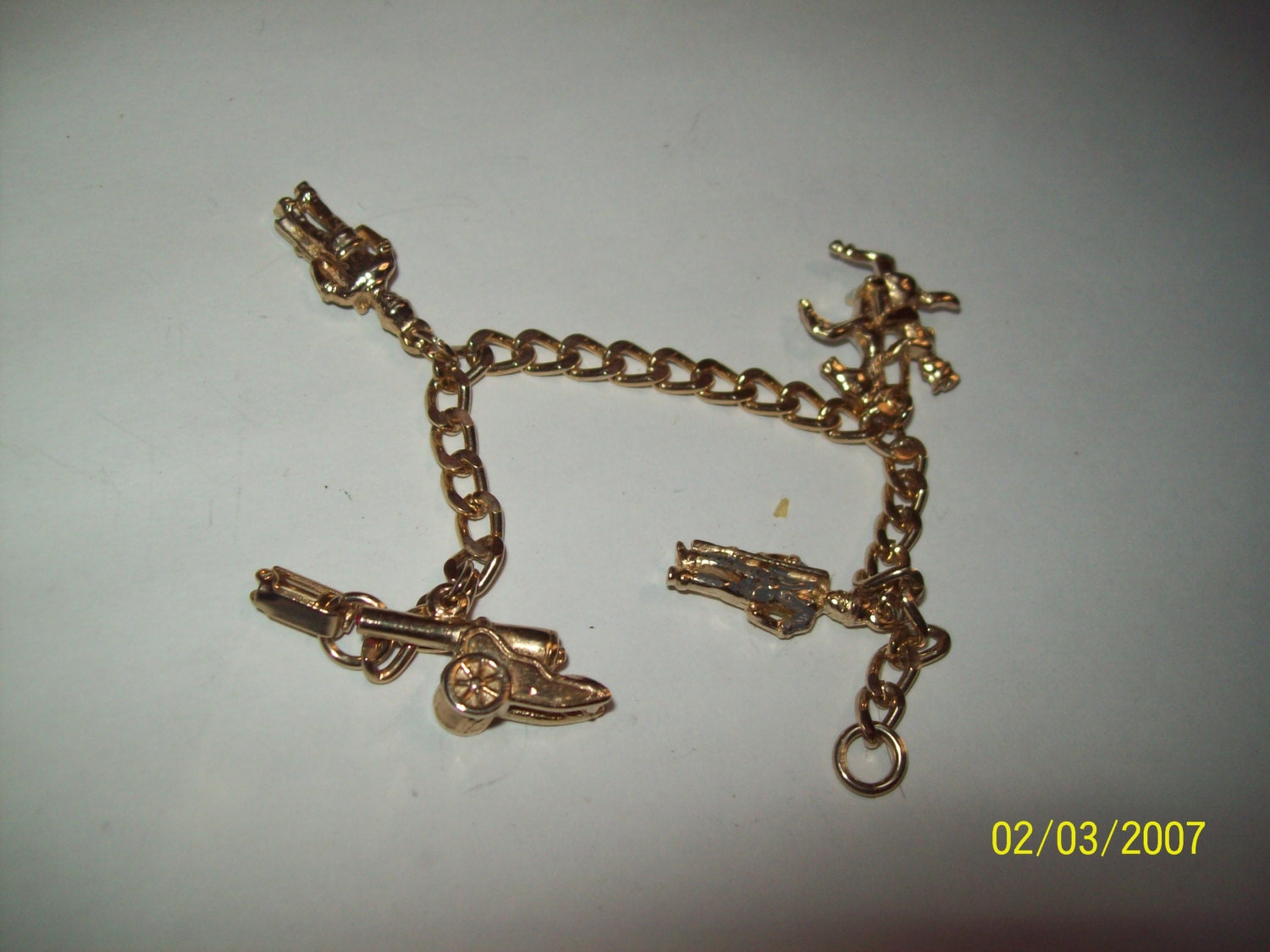 Vintage Damen/Jrs Teens 5, 5" Kette Kostüm Schmuck Armband-Mixed Wild West Cowboy Charms Vintage Damen/Jrs Teens 5, 5" Kette Kostüm Schmuck Armband-Mixed Wild West Cowboy Charms von therex10Vintage