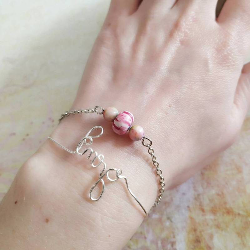 Personalisiertes Armband, Vornamensarmband, Goldgefülltes Silberarmband, Sterlingsilberdrahtarmband Personalisiertes Armband, Vornamensarmband, Goldgefülltes Silberarmband, Sterlingsilberdrahtarmband von theshypoppy