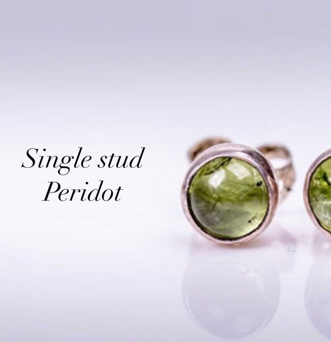 Peridot Ohrstecker, Sterling Silber Rund Grün August Geburtsstein Ohrstecker. Ohrstecker Für Männer, Frauen, Kinderseptember von thesilverman