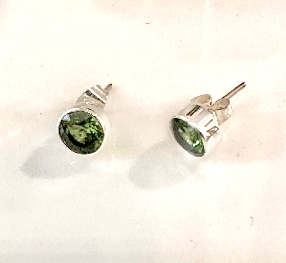 Peridot Ohrringe, Sterling Silber August Und September Geburtsstein, Grüne Runde Ohrstecker, Männer, Kinder Frauen, Geschenk Zum 16 von thesilverman