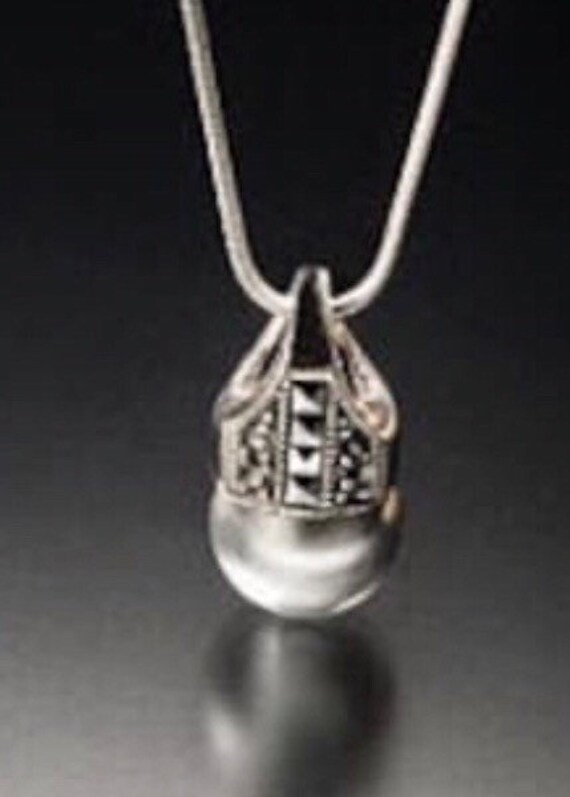 Perlenkette Mit Markasiten in Sterling Silber Gefasst, Grauer Perlenanhänger, Perfekt Für Muttertagsgeschenk von thesilverman