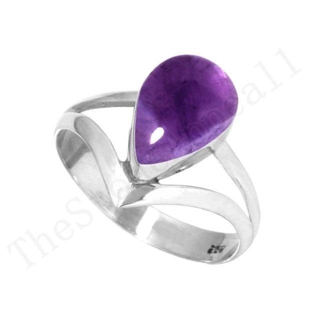 Lila Türkis Ring, Pear Edelstein, Split Band Naturstein Boho Statement Künstler Frauen Geschenk Sie von thestoneappeal1