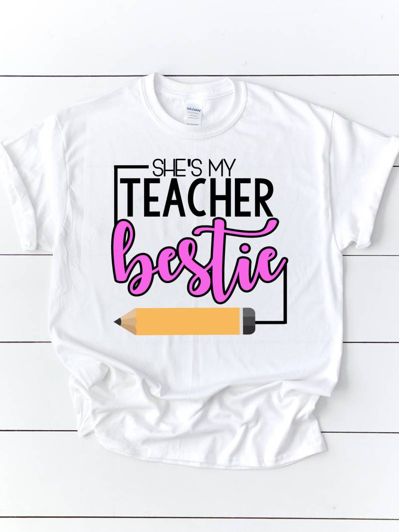 Sie Ist Mein Lehrer Bestie | Links Nach Rechts-Kurzarm Unisex T-Shirt/Shirts Passenden Buddy Tag Partner Geschenke F Sie Ist Mein Lehrer Bestie | Links Nach Rechts-Kurzarm Unisex T-Shirt/Shirts Passenden Buddy Tag Partner Geschenke F von theteacherhut