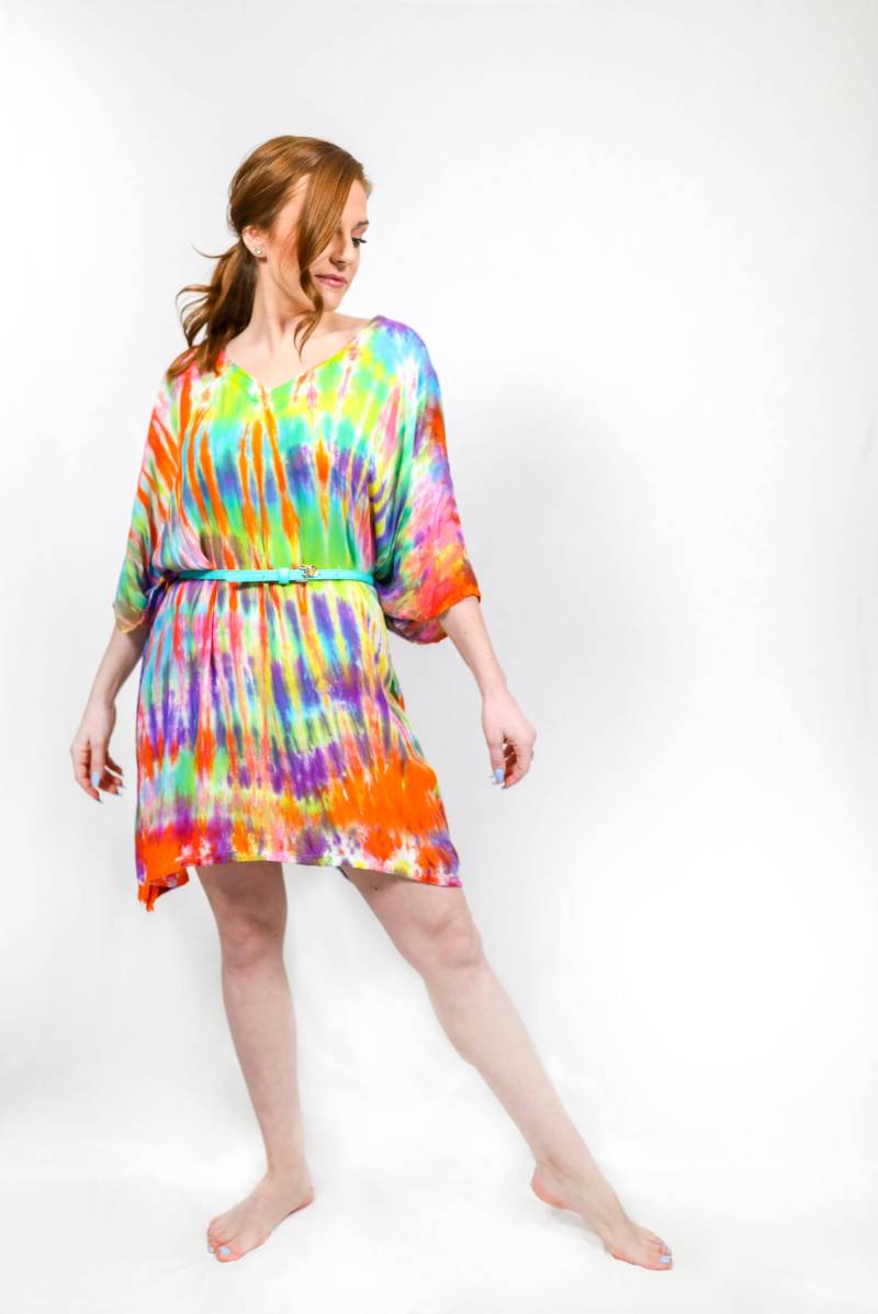 Batik Poncho - Tie Dye Tunika Damen Hippie von thetiedyehippie