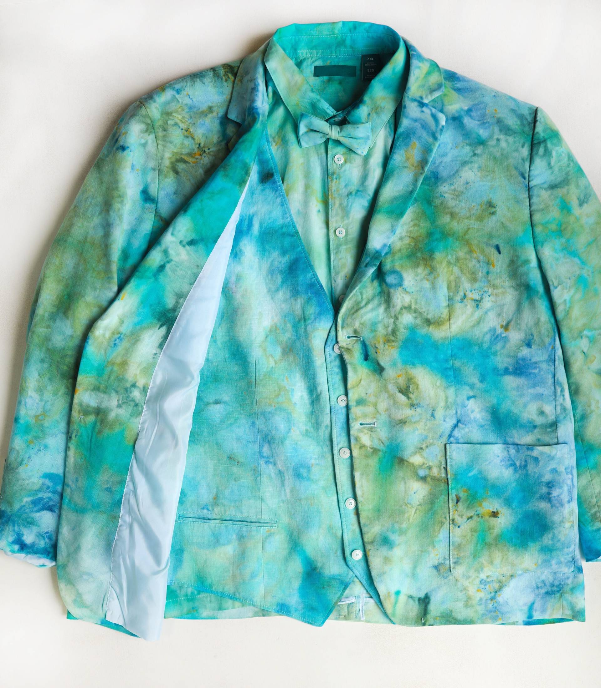 Tie Dye Bräutigam Anzug - Ice 5 Stück Hochzeit Blazer Herren von thetiedyehippie