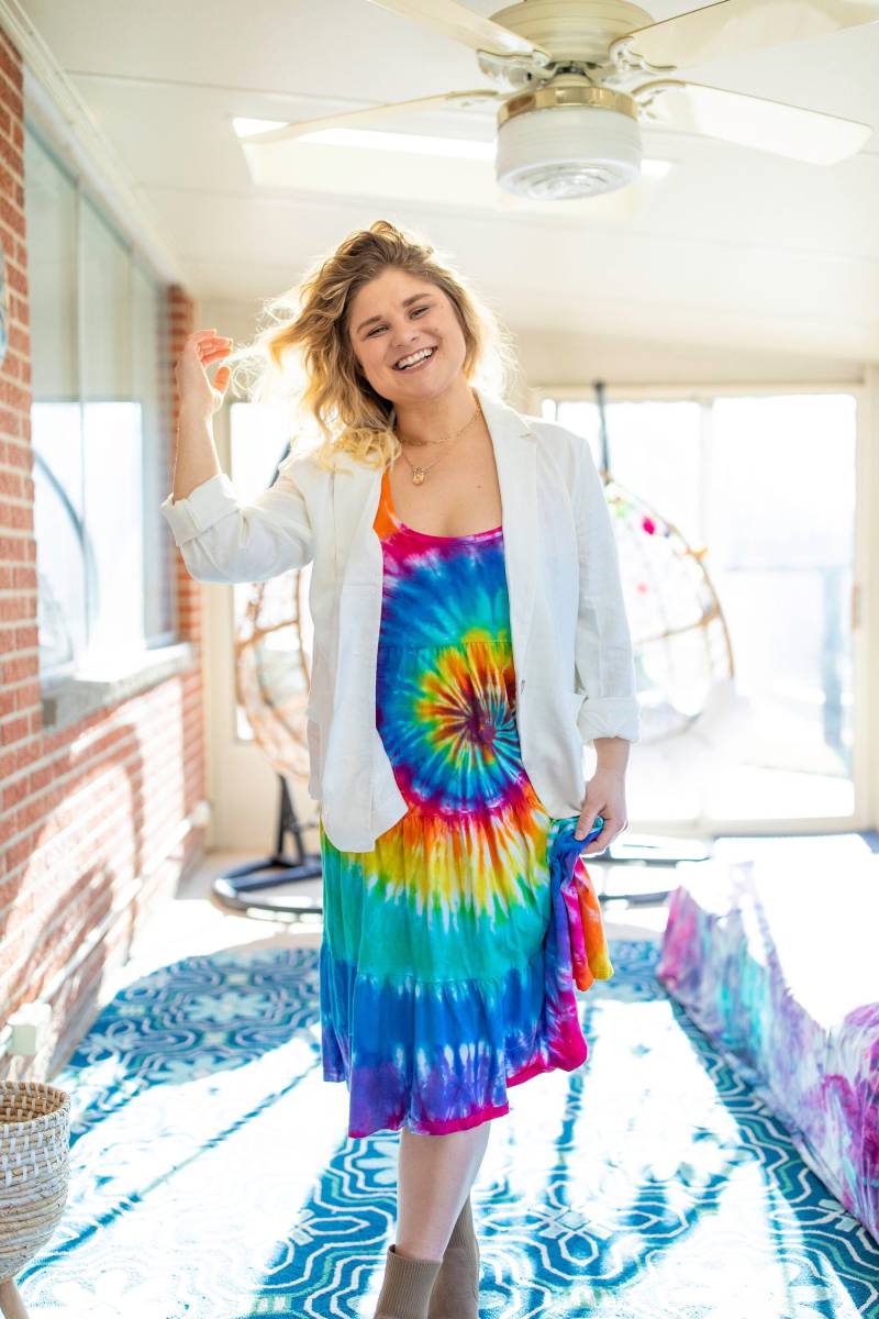 Tie Dye Damen Kleid - Tye Drei Tiered Racerback Sommerkleid Größen S-xl Hippie Regenbogen von thetiedyehippie