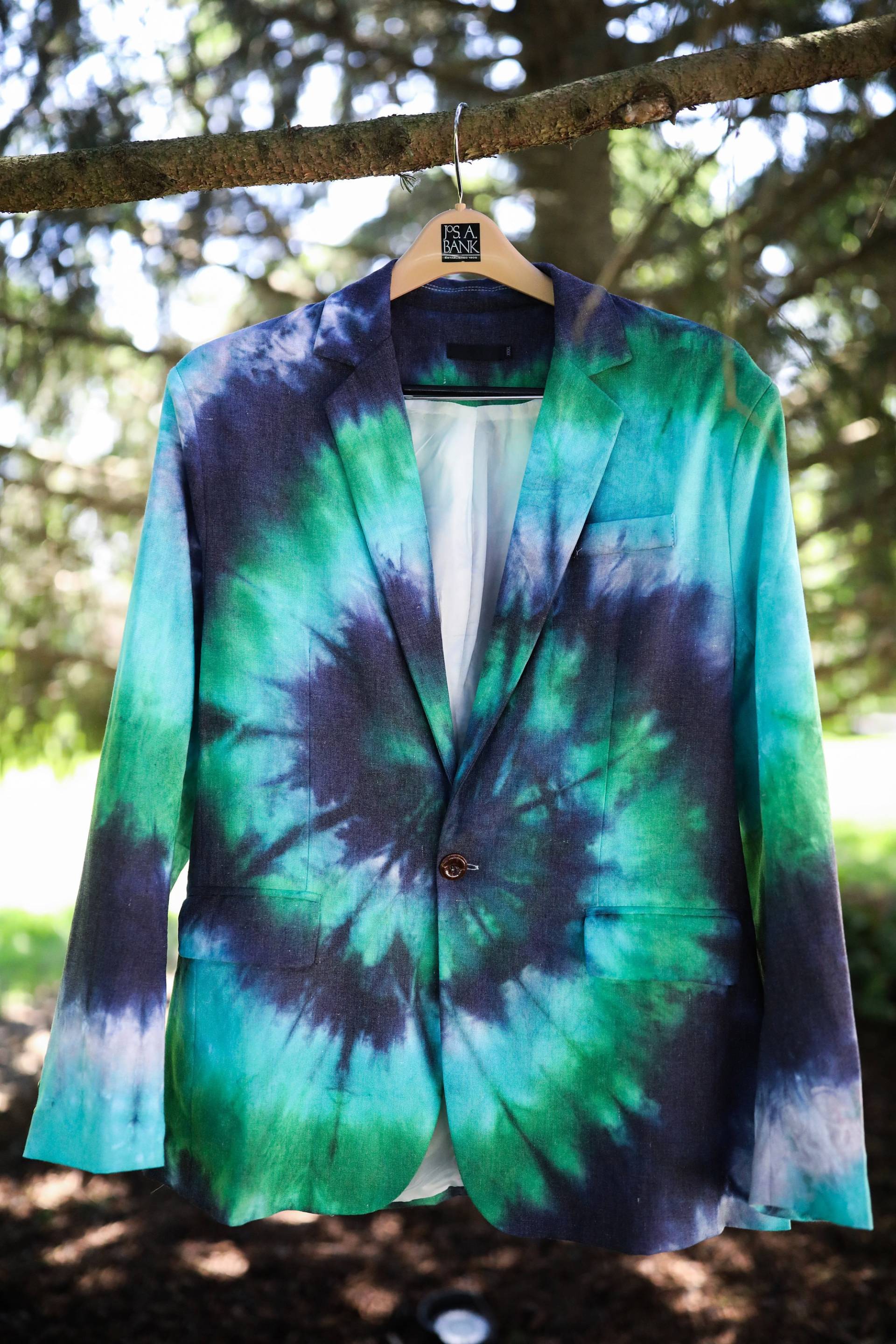 Tie Dye Herrenblazer - Krawattensakko Sakko Bräutigam Blazer Reverskragen Herrensakko Individueller Krawatten-Blazer von thetiedyehippie