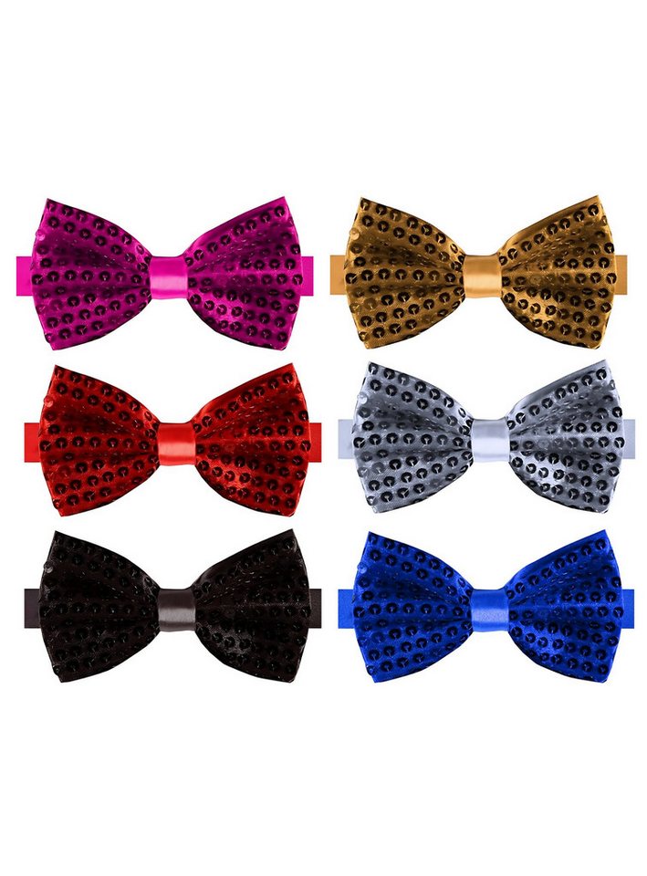 thetru Fliege Pailletten Fliege in verschiedenen Farben Verschiedenfarbige Fliegen mit glitzerndem Besatz für Karneval, Zirku von thetru