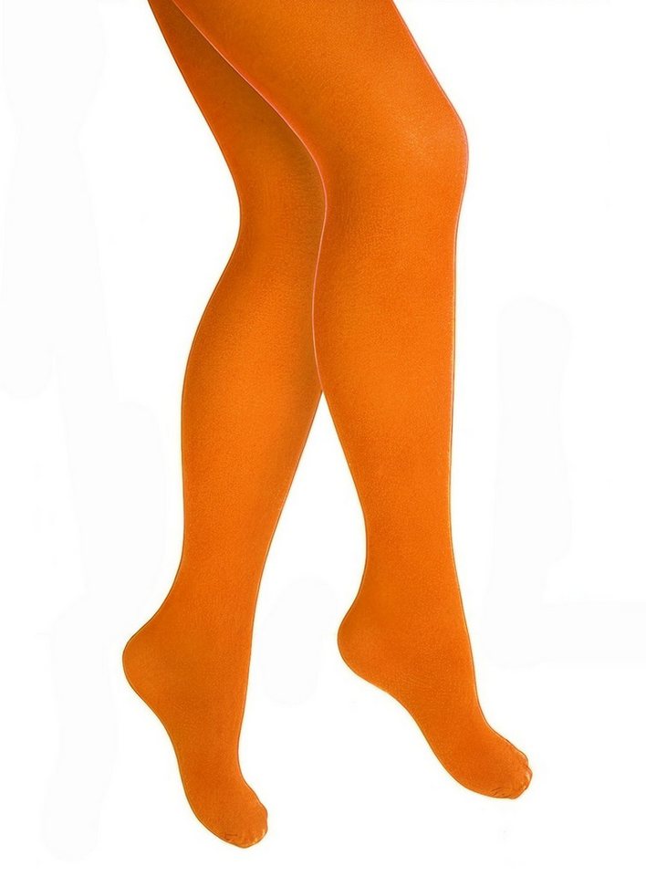 thetru Strumpfhose Blickdichte Strumpfhose Kinder orange (1 St) Blickdichte, einfarbige Strumpfhose für Kinder von 4 bis 14 Jahre von thetru