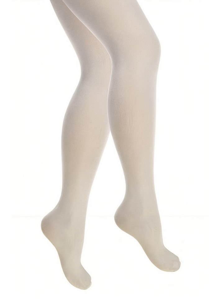 thetru Strumpfhose Blickdichte Strumpfhose Kinder weiß (1 St) Blickdichte, einfarbige Strumpfhose für Kinder von 4 bis 14 Jahre von thetru