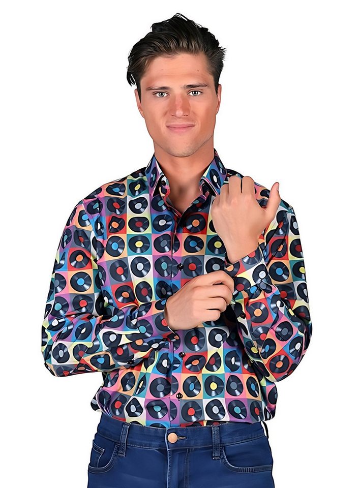 thetru T-Shirt Discohemd DJ Buntes Hemd für musikbegeisterte Herren von thetru