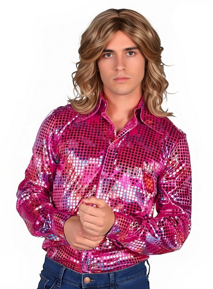 thetru T-Shirt Discohemd pink Dieses 70er Jahre Hemd macht jeder Discokugel Konkurrenz! von thetru