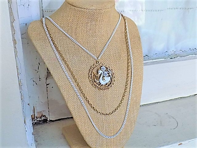 Versandkostenfrei Vintage Schwan Multi Kette Halskette von theturniptruck