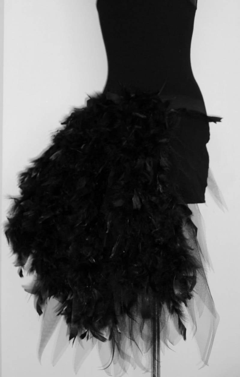 Schwarz Schwan Feder Burlesque Bustle Gürtel Größe 4 - 10 Us 6 12 Uk von thetutustoreuk