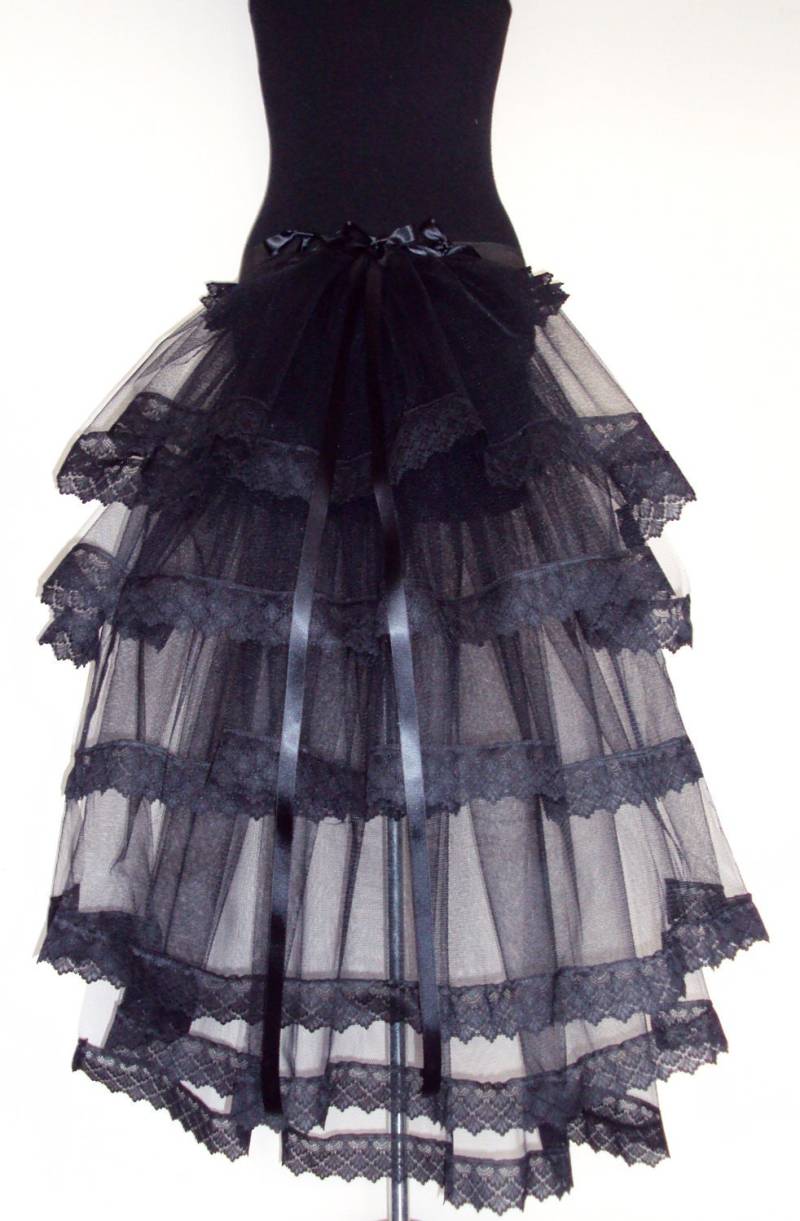 Neue Langer Schwarzer Spitze Steam Punk Goth Tutu Gürtel Alle Größen Erhältlich von thetutustoreuk