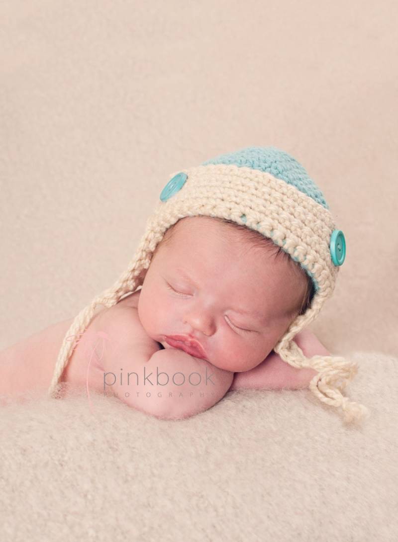 Gehäkelte Fliegermütze Für Neugeborene/Kleinkinder von thewhimsicalelephant