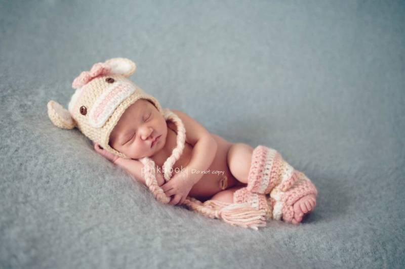 Neugeborenen/Baby/Rosa Sock Monkey Mütze Und Legging Set von thewhimsicalelephant