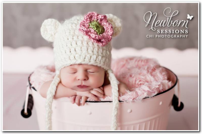 Neugeborenen/Kleinkind Gehäkelte Baby Bär Chunky Off White Mütze von thewhimsicalelephant