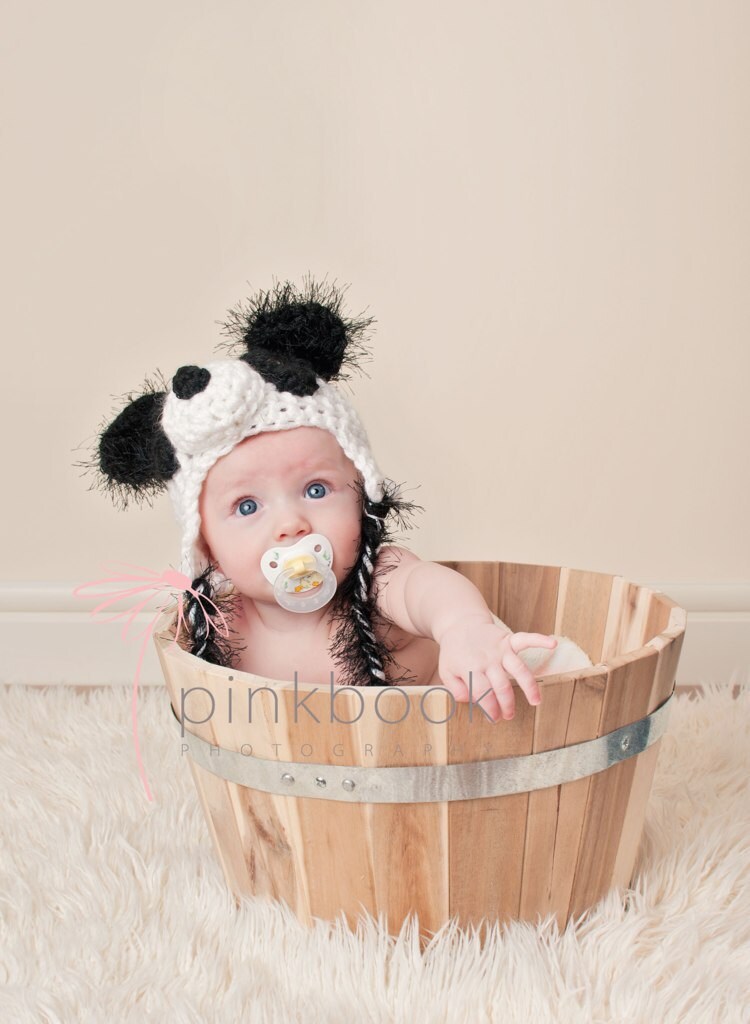 Neugeborenen/Kleinkind Gehäkelte Panda Mütze von thewhimsicalelephant