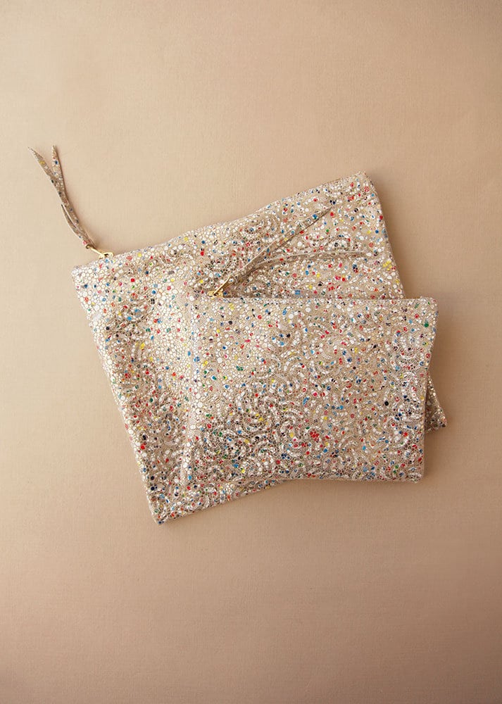 Mosaik-Print Leder Clutch Geldbörse von thewhiteribbon