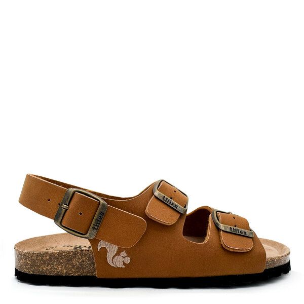 Vegane thies ® Eco Bio Backstrap Sandale aus rec. PET mit Kork-Tieffussbett von thies