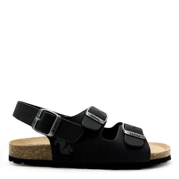 Vegane thies ® Eco Bio Backstrap Sandale aus rec. PET mit Kork-Tieffussbett von thies