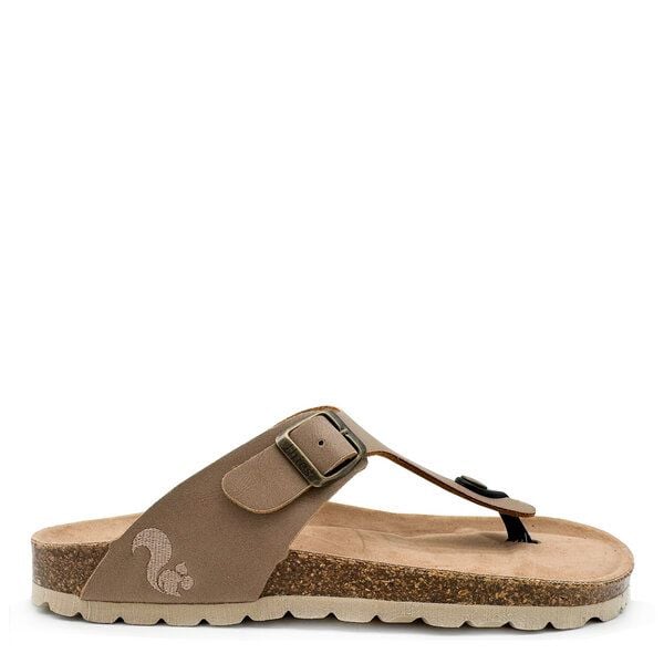 Vegane thies ® Eco Bio Thong Sandale aus rec. PET mit Kork-Tieffussbett von thies