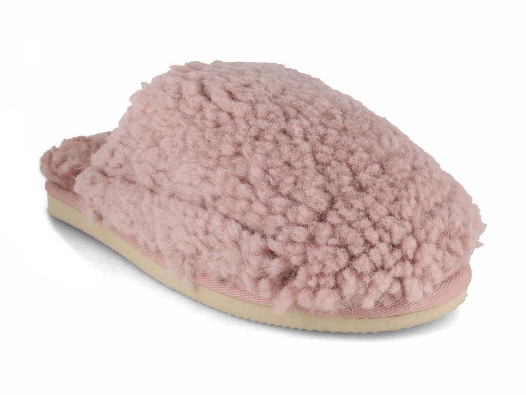 thies Damen Schaffell Pantoffel Fluffy Shearling, new pink, lammfell, winter Hausschuh wärmeisolierend von thies