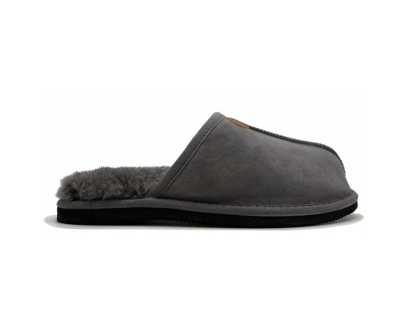 thies Schaffellpantoffel Sheepskin Slipper dunkelgrau Herren Hausschuh von thies