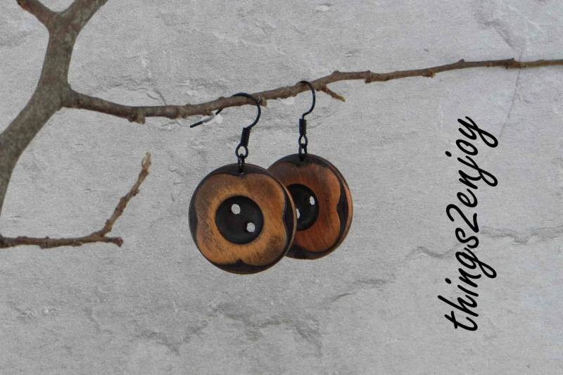 Ohrhänger - Holzknopf von things2enjoy