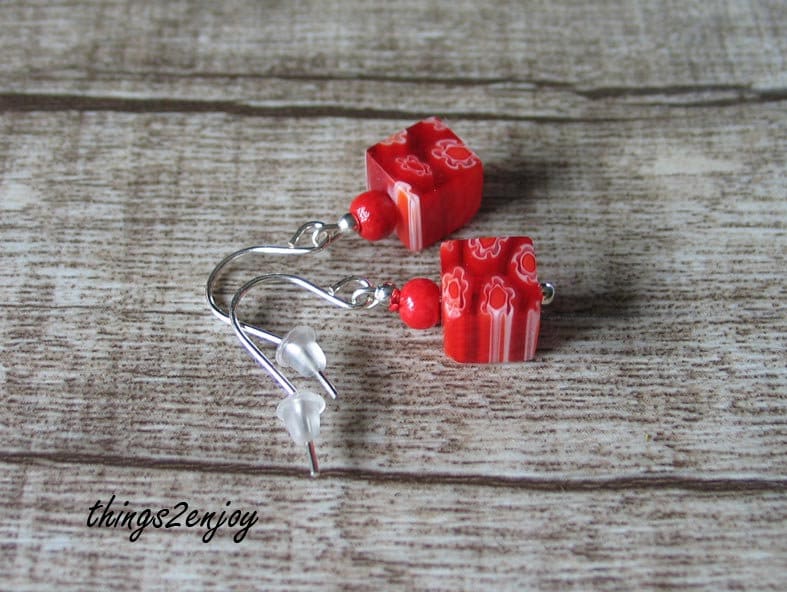 Ohrhänger - Millefiori Würfel von things2enjoy