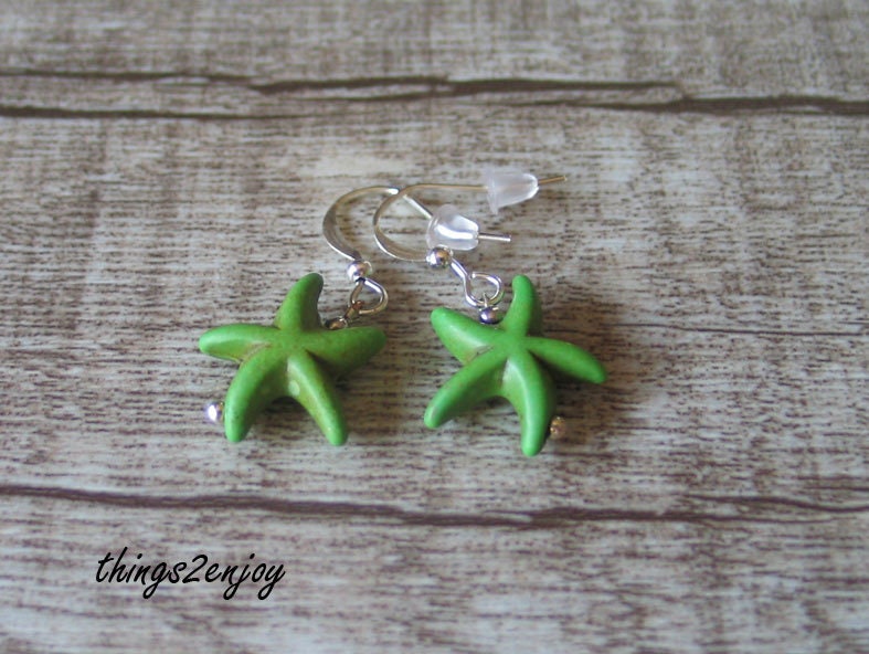 Ohrhänger - Seestern in Grün von things2enjoy